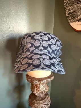 Coach Navy Chambray Monogram baseball Hat